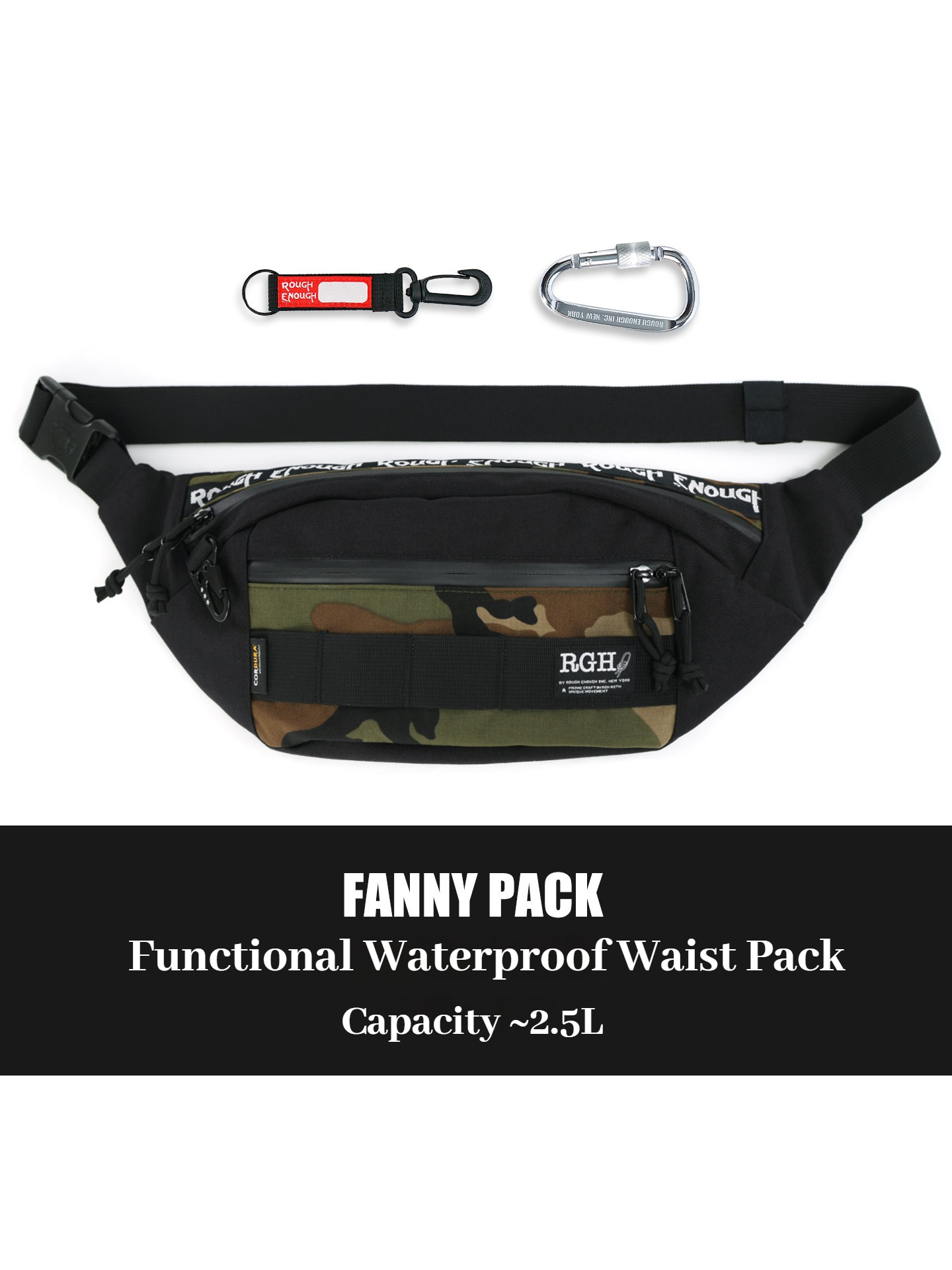 Fishing Bag Waterproof - กระเป๋าคาดเอวอเนกประสงค์ RGH Camo Tactical กันน้ำ กระเป๋าสะพายข้างอเนกประสงค์สำหรับผู้ชาย