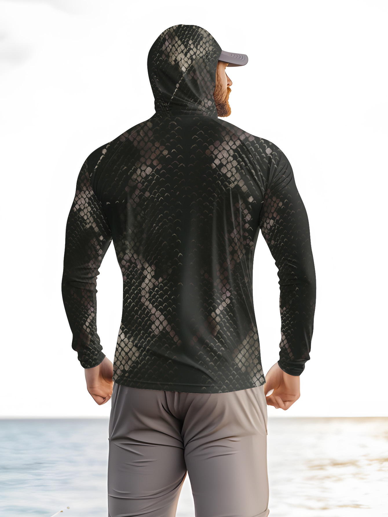 เสื้อตกปลาผู้ชายมีฮู้ดแขนยาวลา - Fishing Hoodie บทวิจารณ์และราคา